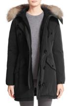 Women's Moncler Aredhel Hooded Down Parka With Removable Genuine Fox Fur Trim - Black