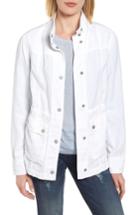 Women's Caslon Cinch Waist Linen Utility Jacket - White