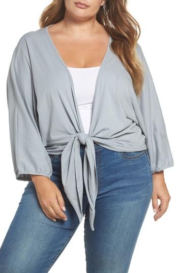 Women's Bp. Tie Hem Twill Top