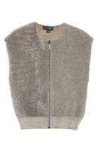 Women's St. John Collection Genuine Shearling Vest - Grey
