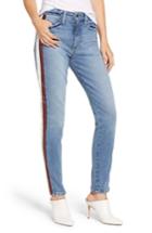 Women's Joe's Charlie Lambskin Leather Stripe High Waist Ankle Skinny Jeans - Blue