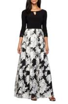 Women's Alex Evenings Embellished Mixed Media Gown