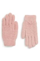 Women's Bp. Waffle Knit Chenille Gloves, Size - Pink