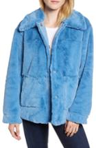 Women's Trina Turk Salma Faux Fur Jacket - Blue