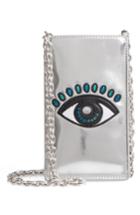 Kenzo Icons Eye Leather Phone Case On A Chain - Metallic