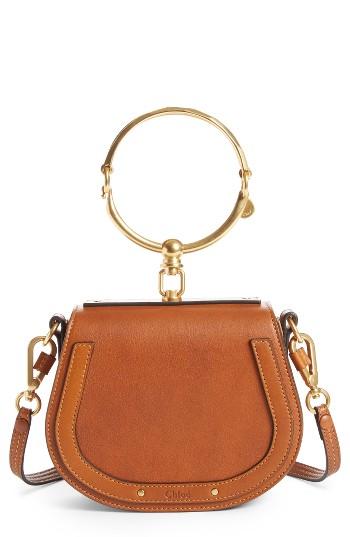 Chloe Small Nile Bracelet Leather Crossbody Bag - Brown