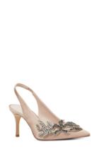 Women's Nine West Mathias Embellished Slingback Pump M - Ivory