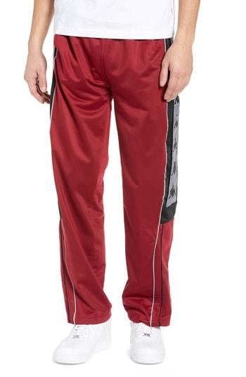 Men's Kappa Active 222 Banda Snap-away Warm-up Pants - Burgundy