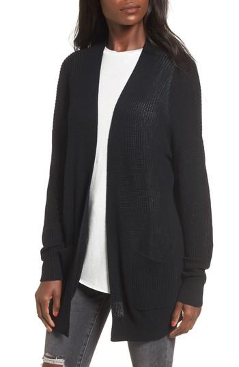 Women's Bp. Open Front Cotton Cardigan, Size - Black
