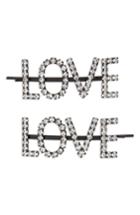 Ashley Williams Love Set Of 2 Crystal Bobby Pins, Size - Metallic