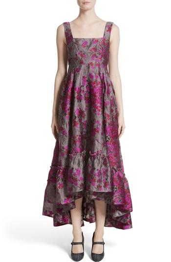 Women's Co Metallic Jacquard Midi Dress - Pink