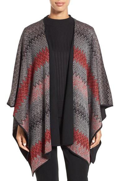 Women's Ming Wang Reversible Knit Poncho Jacket