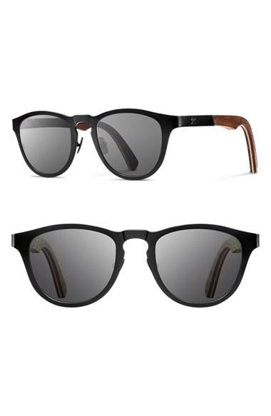 Men's Shwood 'francis' 49mm Titanium & Wood Sunglasses -