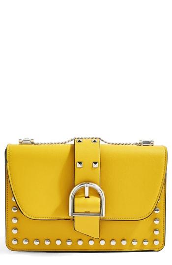 Topshop Buckle Faux Leather Crossbody Bag - Yellow