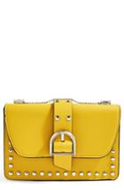 Topshop Buckle Faux Leather Crossbody Bag - Yellow