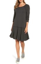 Petite Women's Caslon Ruffle Hem Knit Dress, Size P - Grey