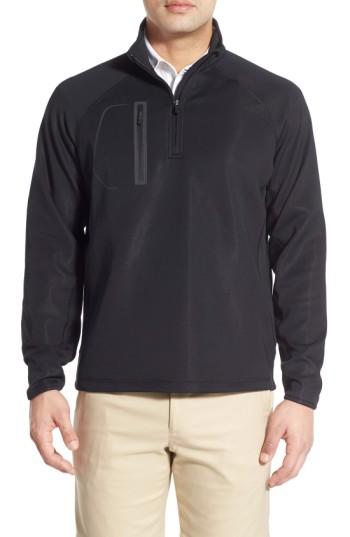Men's Bobby Jones Xh2o Crawford Stretch Quarter Zip Golf Pullover, Size - Black