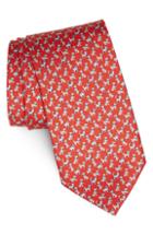 Men's Salvatore Ferragamo Game Print Silk Tie, Size - Red