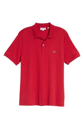Men's Lacoste Jersey Interlock Fit Polo, Size 7(xxl) - Red