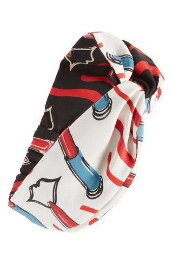 Valentino Garavani Lipstick Waves Silk Headband, Size - Black