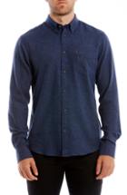 Men's Ben Sherman Twisted Brushed Trim Fit Sport Shirt, Size - Blue
