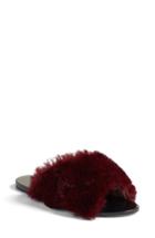 Women's Raye Sid Faux Fur Slide Sandal M - Burgundy