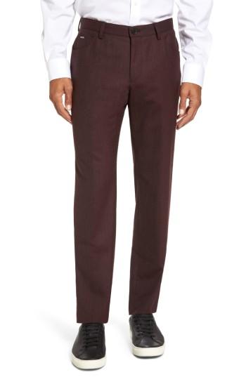 Men's Boss Gaetano Fit Wool Trousers, Size 30r - Red
