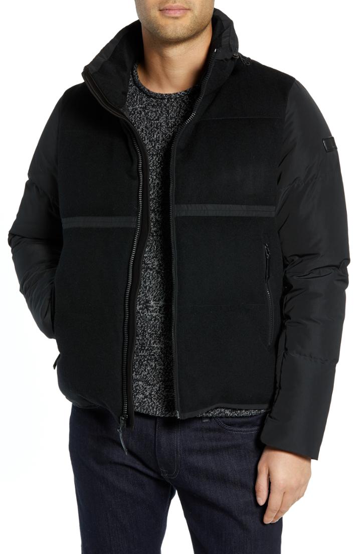 Men's Tumi Wool Puffer Jacket - Black