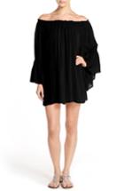 Women's Elan Bell Sleeve Cover-up Tunic Dress, Size - Black