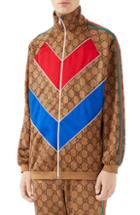 Men's Gucci Gg Supreme Print Tech Jersey Track Jacket