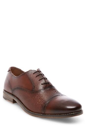 Men's Steve Madden Finnich Textured Cap Toe Oxford M - Brown