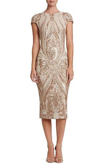 Women's Dress The Population Brandi Sequin Body-con Dress - Metallic