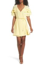 Women's Forest Lily Ruffle Wrap Dress - Yellow