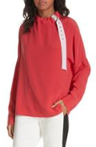Women's Tibi Silk Buckle Blouse, Size - Red