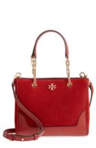Tory Burch Small Marsden Suede & Leather Tote - Red