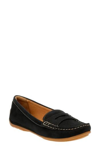 Women's Clarks 'doraville Nest' Penny Loafer .5 W - Black