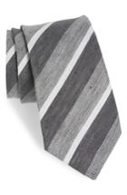 Men's John Varvatos Star Usa Stripe Linen & Silk Tie, Size - Grey