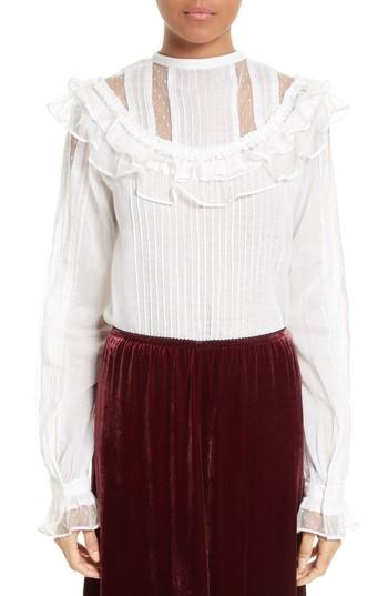 Women's Mcq Alexander Mcqueen Pintuck Shirt Us / 36 It - White