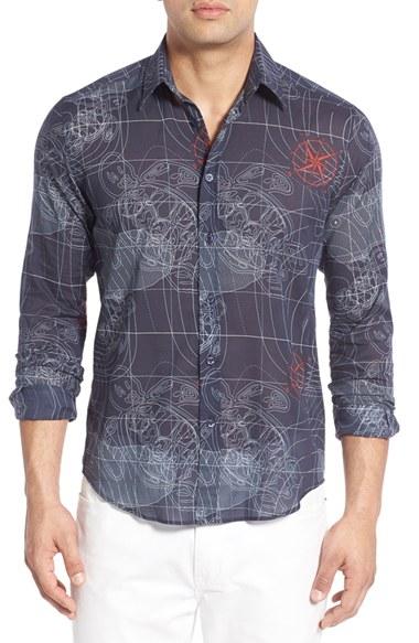 Men's Vilebrequin Fit Sonar Print Sport Shirt