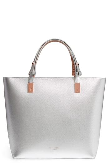 Ted Baker London Adjustable Handle Leather Tote - Metallic