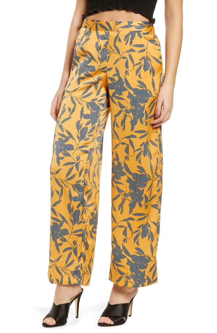 Women's Vero Moda Olivia Wide Leg Pants - Yellow