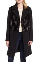 Women's Rachel Rachel Roy Faux Fur Panel Wool Blend Coat