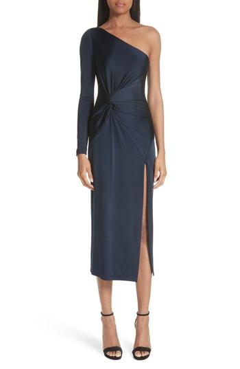 Women's Cushnie Et Ochs Denise Twist Detail One-shoulder Dress - Blue