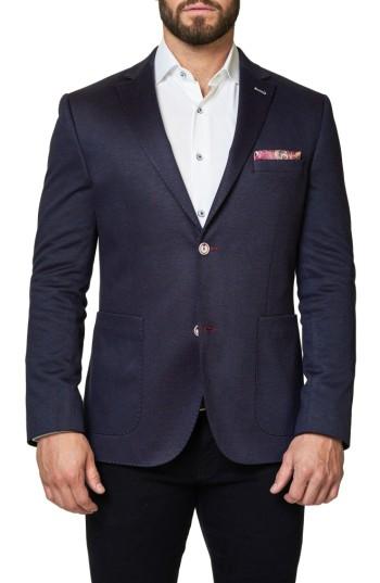 Men's Maceoo Slim Fit Jacquard Blazer (s) - Red