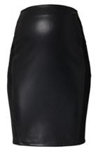 Women's Supermom High Waist Faux Leather Skirt, Size - Black