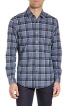 Men's Boss Letterio Slim Fit Check Flannel Shirt - Blue