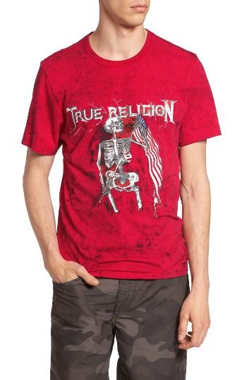 Men's True Religion Brand Jeans 4th Flag Embroidered Graphic T-shirt