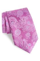 Men's Nordstrom Men's Shop Huntsman Paisley Silk Tie, Size X-long - Pink