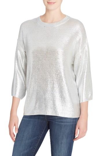 Women's Catherine Catherine Malandrino Spence Crewneck Sweater - Metallic