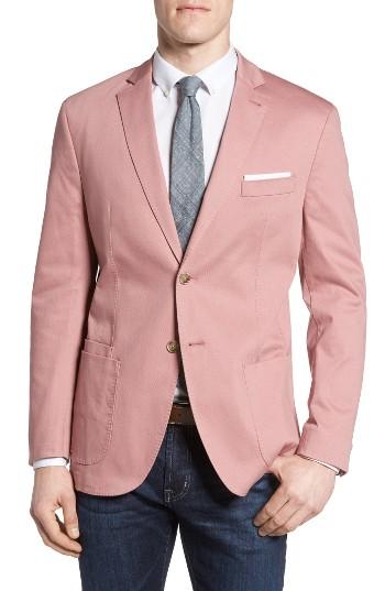 Men's Jkt New York Trim Fit Stretch Cotton Blazer R - Pink